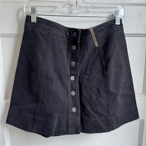 NWT Madewell Black Button-Front Denim Skirt